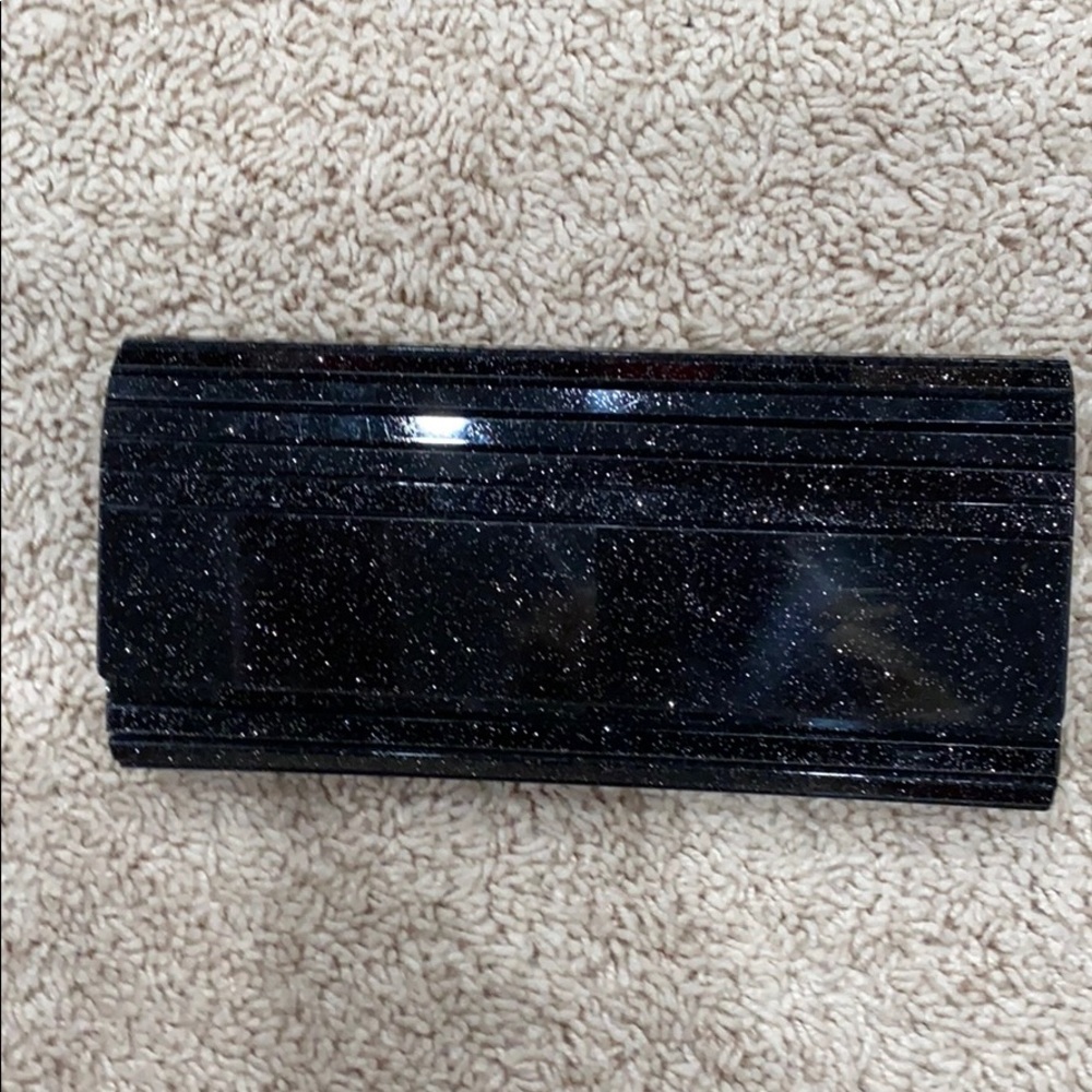 Black Glitter INC clutch with Gold Strap BRAND NEW